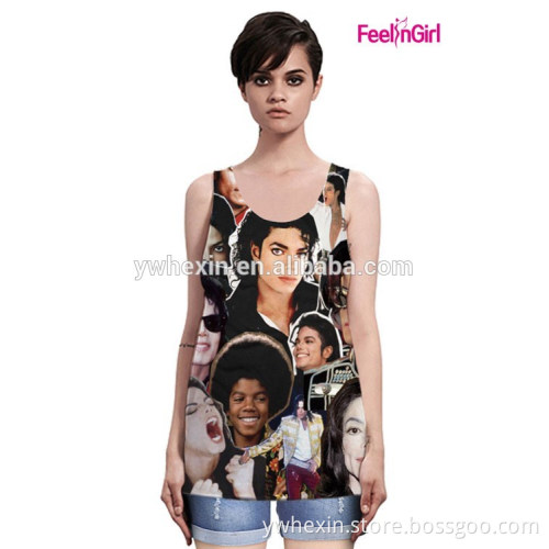 Breathable Plus Size Eco-Friendly Colorful Print Tank Tops
